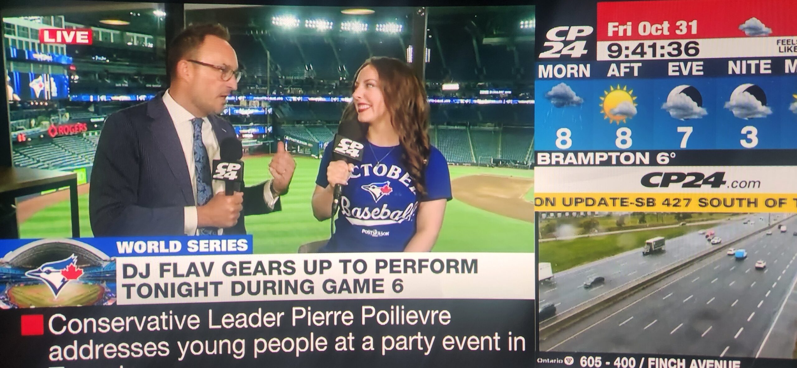 CP24 Game 6 World Series DJ Your Girl Flav aka Flavia Abadia at the Rogers Centre for the Toronto Blue Jays game
